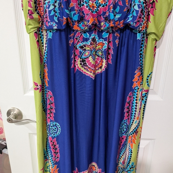 Maurices Vibrant Multicolor Maxi with Spaghetti Straps Dress in Size 3 (3X) - Picture 5 of 11